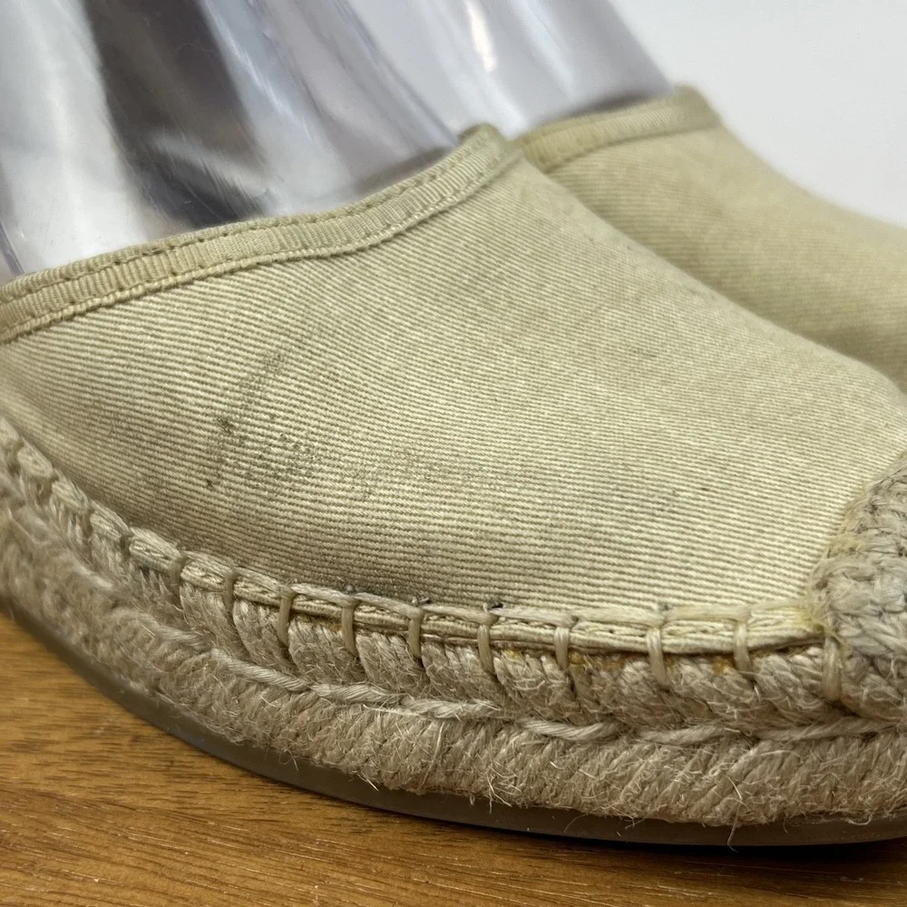 New Womens Franco Sarto Bessa Ivory Canvas Espadrille Wedge‎ Sandals Size 6 M